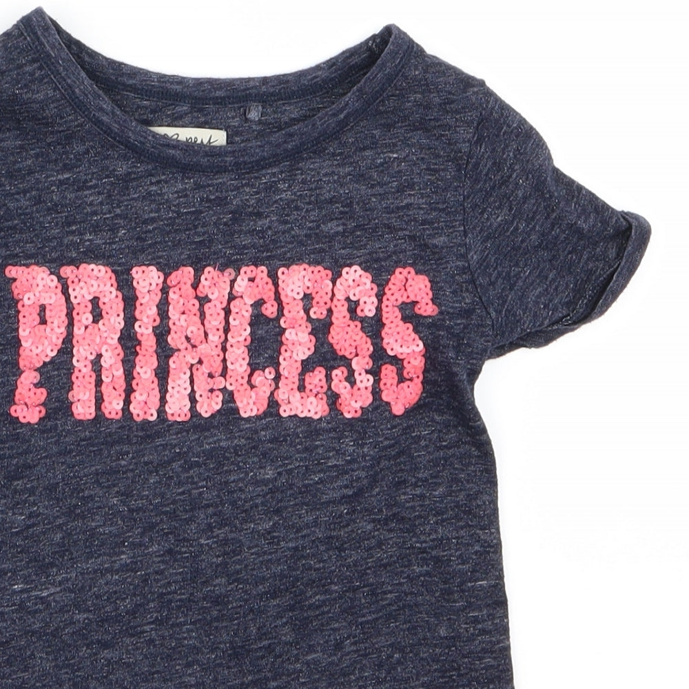 NEXT Girls Grey   Basic T-Shirt Size 4 Years  - princess
