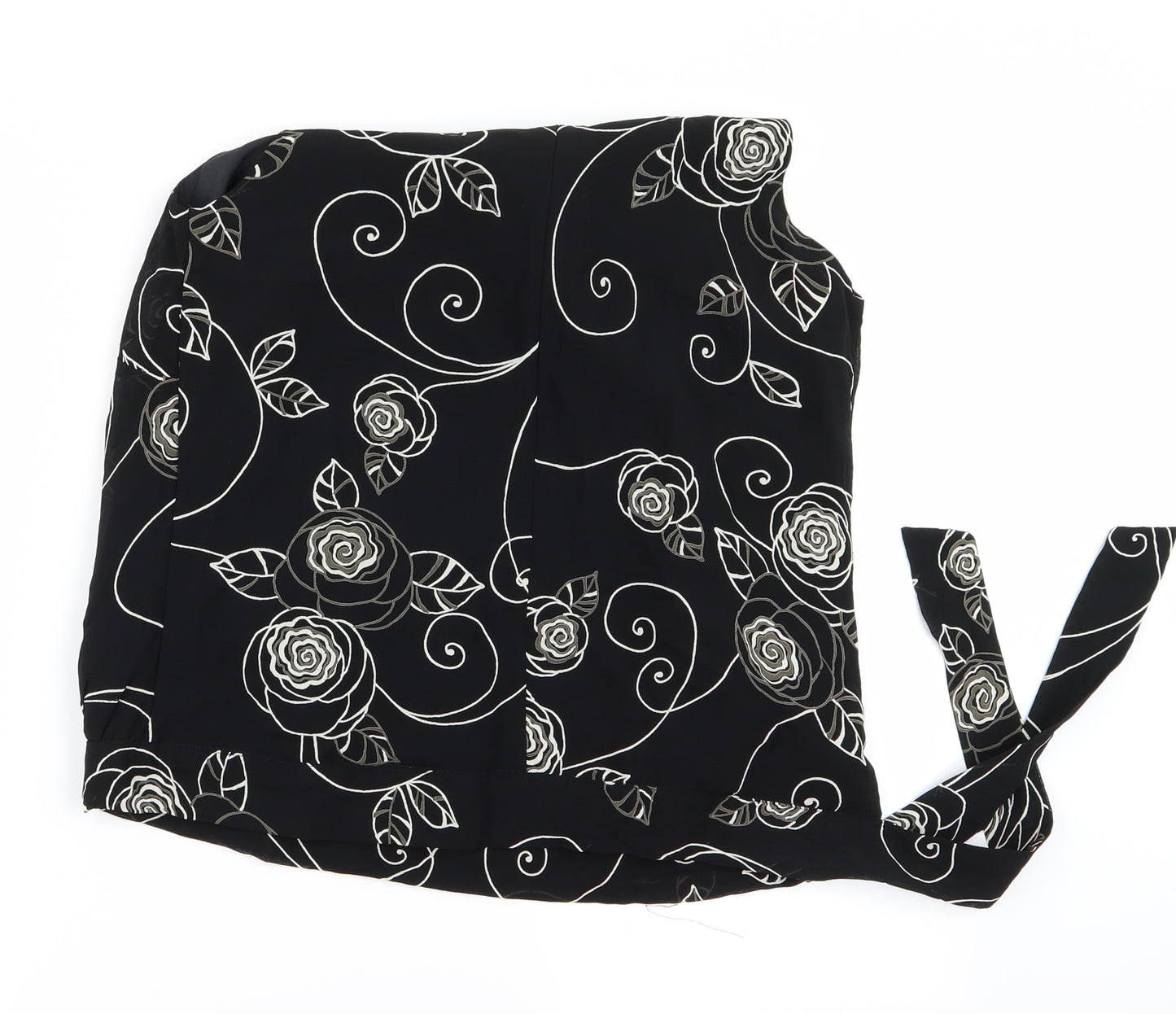 JoJo Maman Womens Black Floral  Basic Blouse Size 12