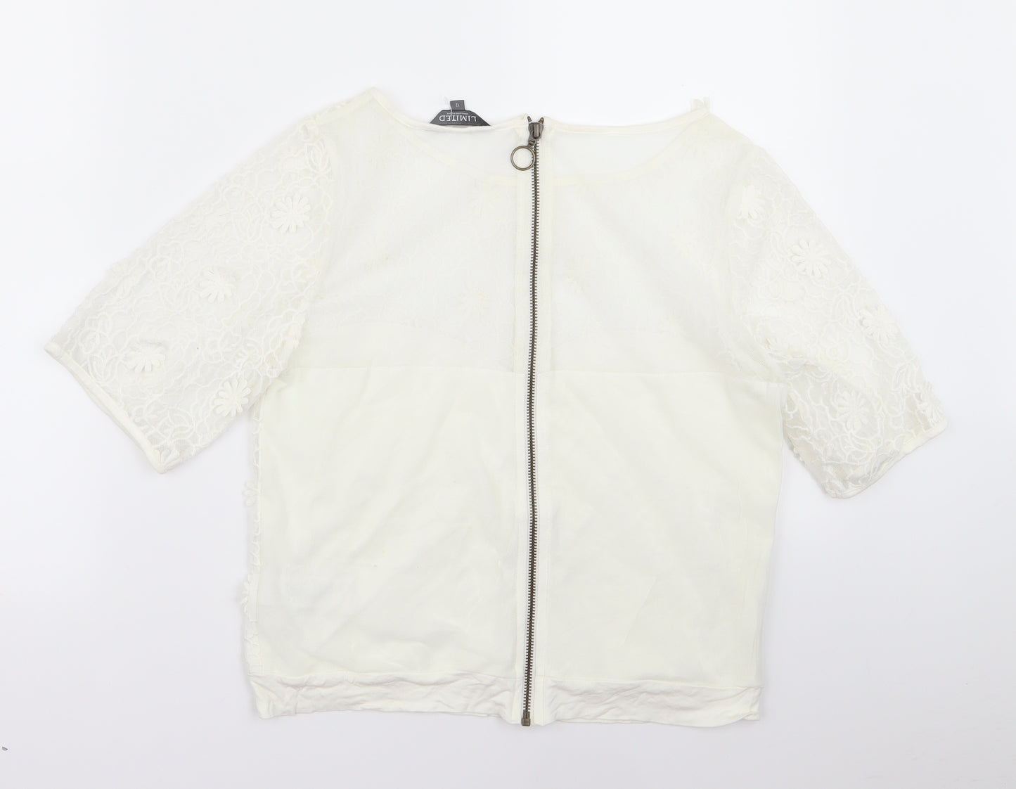 limited Womens White   Basic T-Shirt Size 12