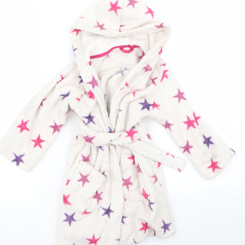 m&s Girls White Floral  Cami Robe Size 2 Years