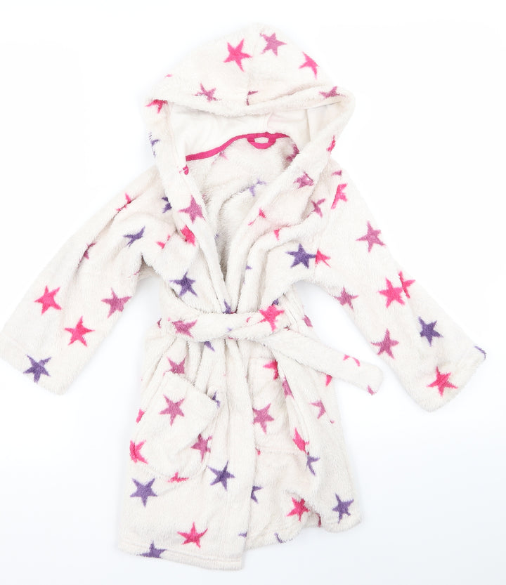 m&s Girls White Floral Cami Robe Size 2 Years