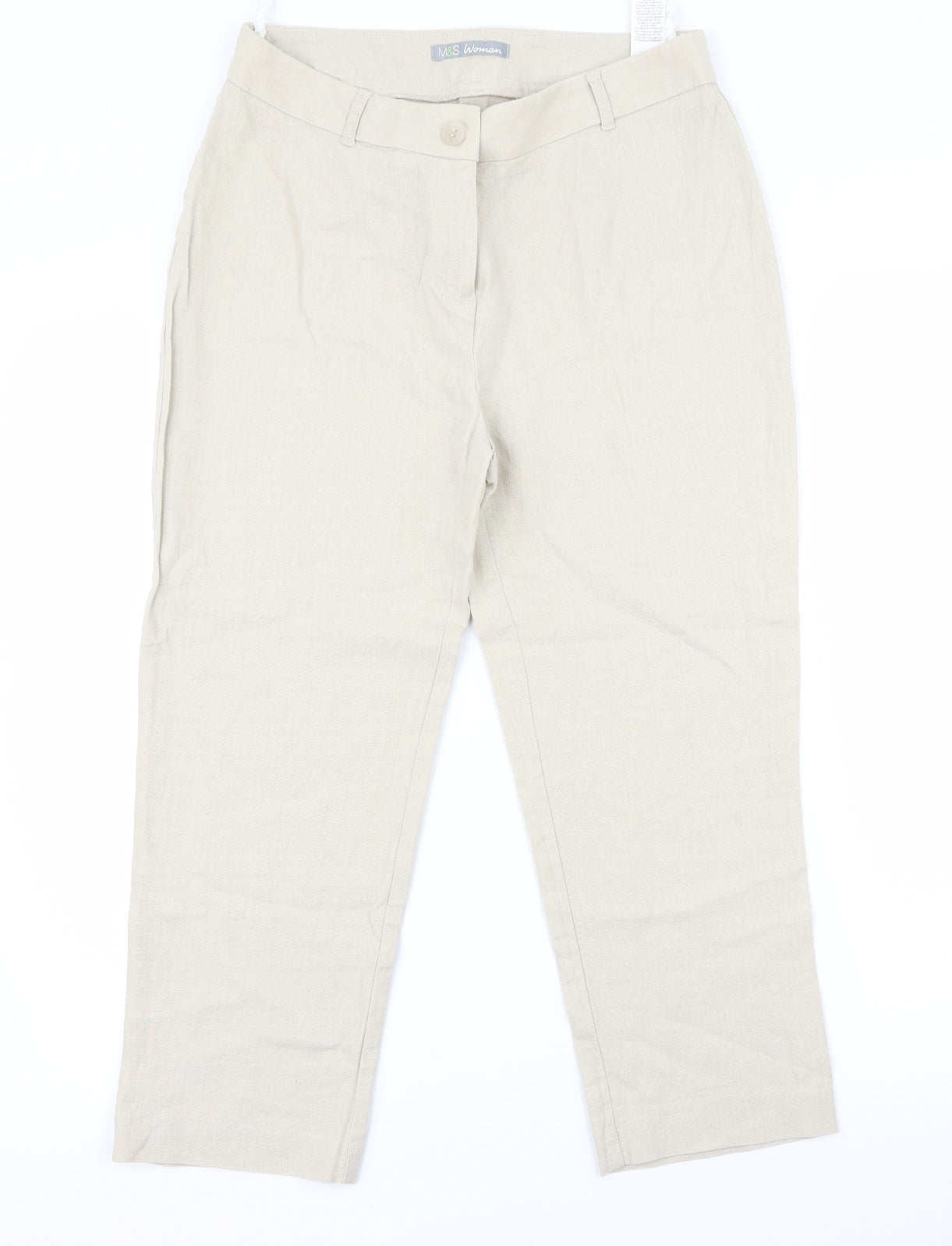 m&s Womens Beige   Trousers  Size 8 L20 in