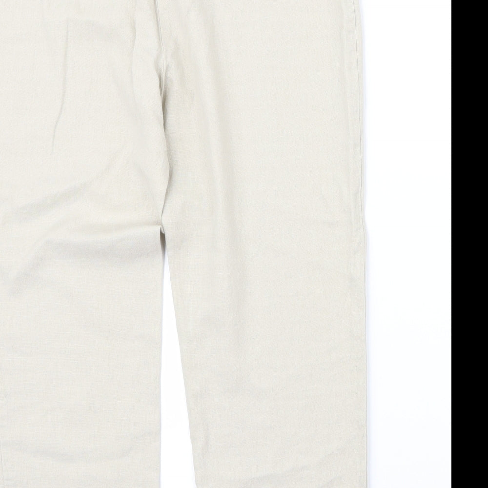 m&s Womens Beige   Trousers  Size 8 L20 in