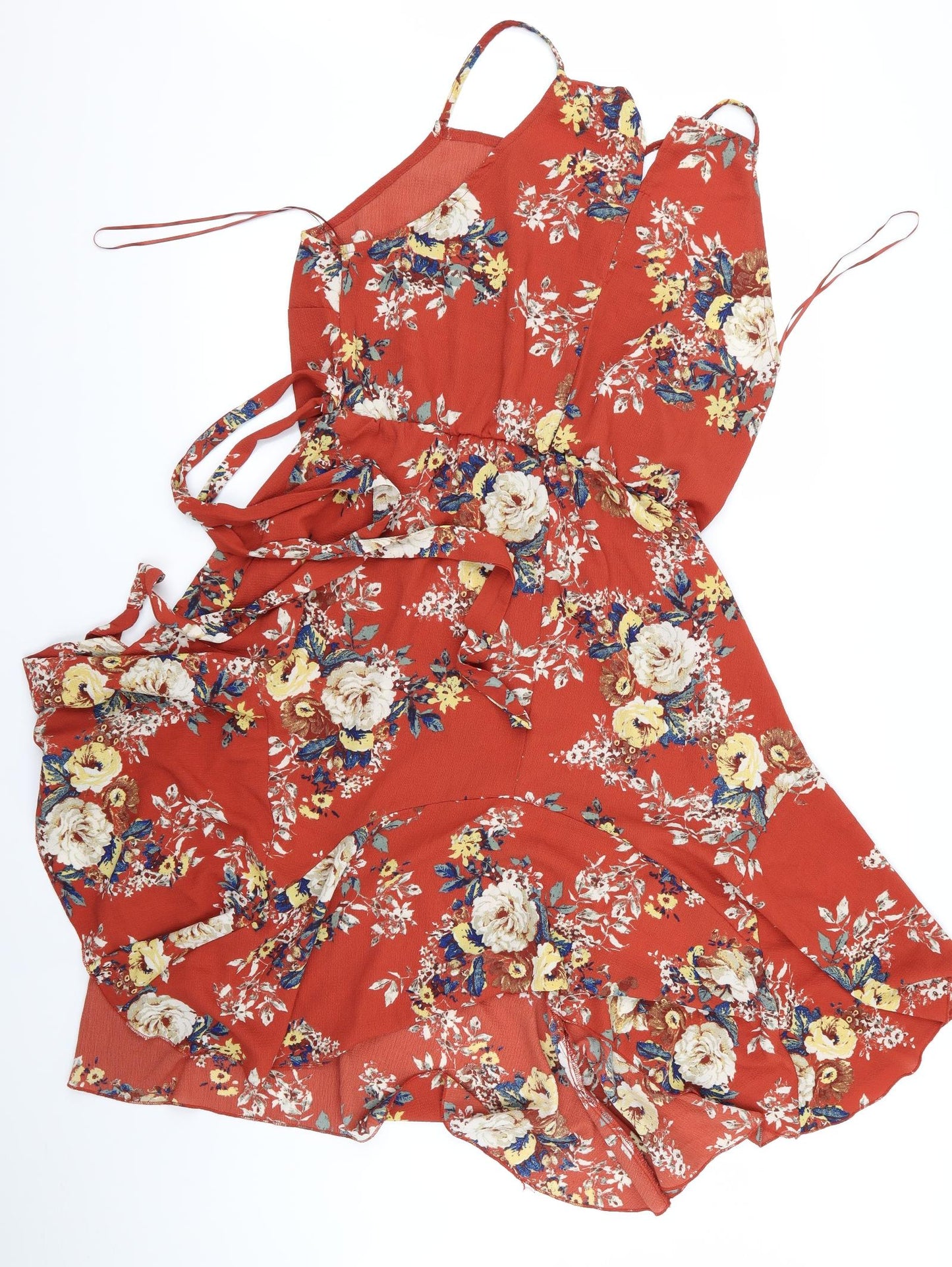 New Look Womens Red Floral  A-Line  Size 16
