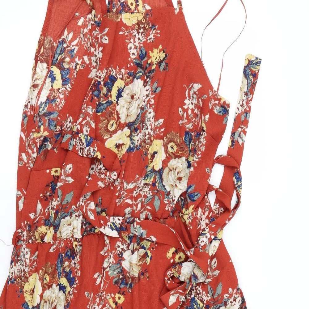 New Look Womens Red Floral  A-Line  Size 16