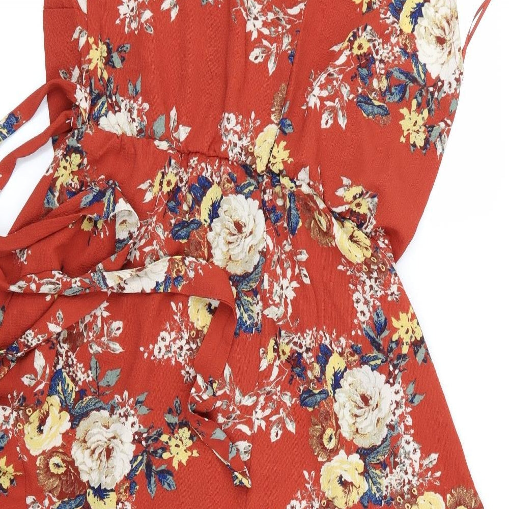 New Look Womens Red Floral  A-Line  Size 16
