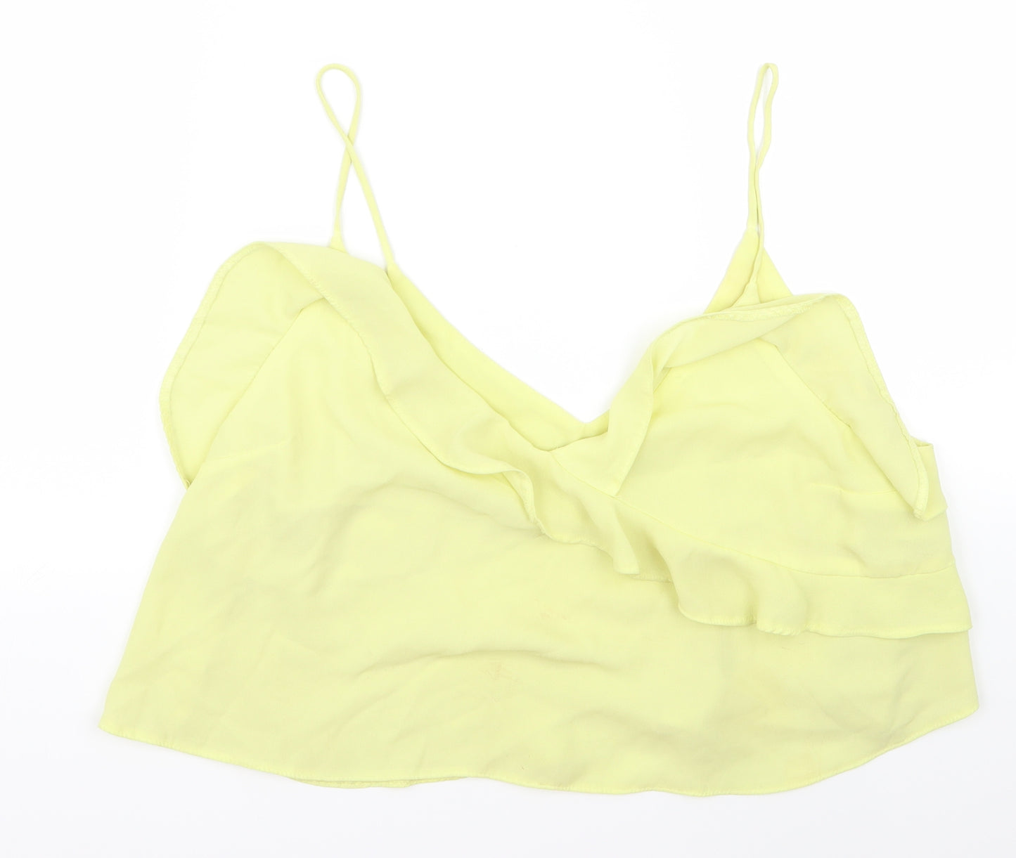 Preworn Womens Yellow   Cropped Blouse Size 16