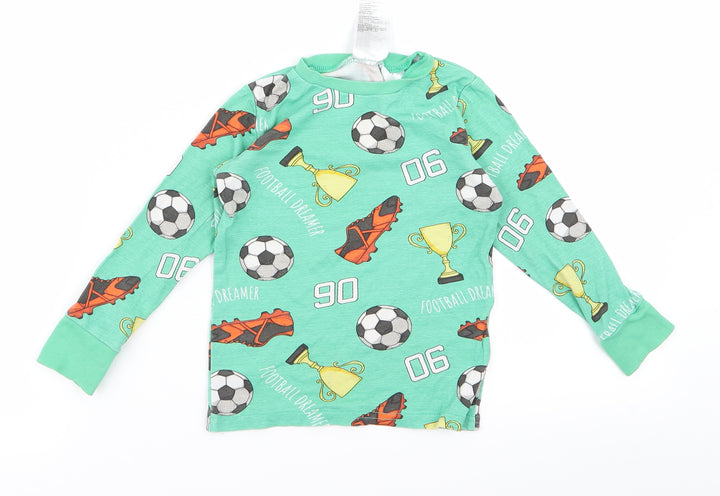 H&M Baby Green  Rayon Basic T-Shirt Size 12 Months  - football