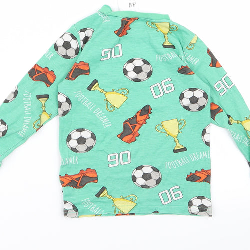 H&M Baby Green  Rayon Basic T-Shirt Size 12 Months  - football