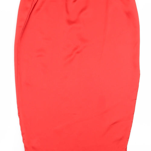 Missguided Womens Red   Straight & Pencil Skirt Size 8
