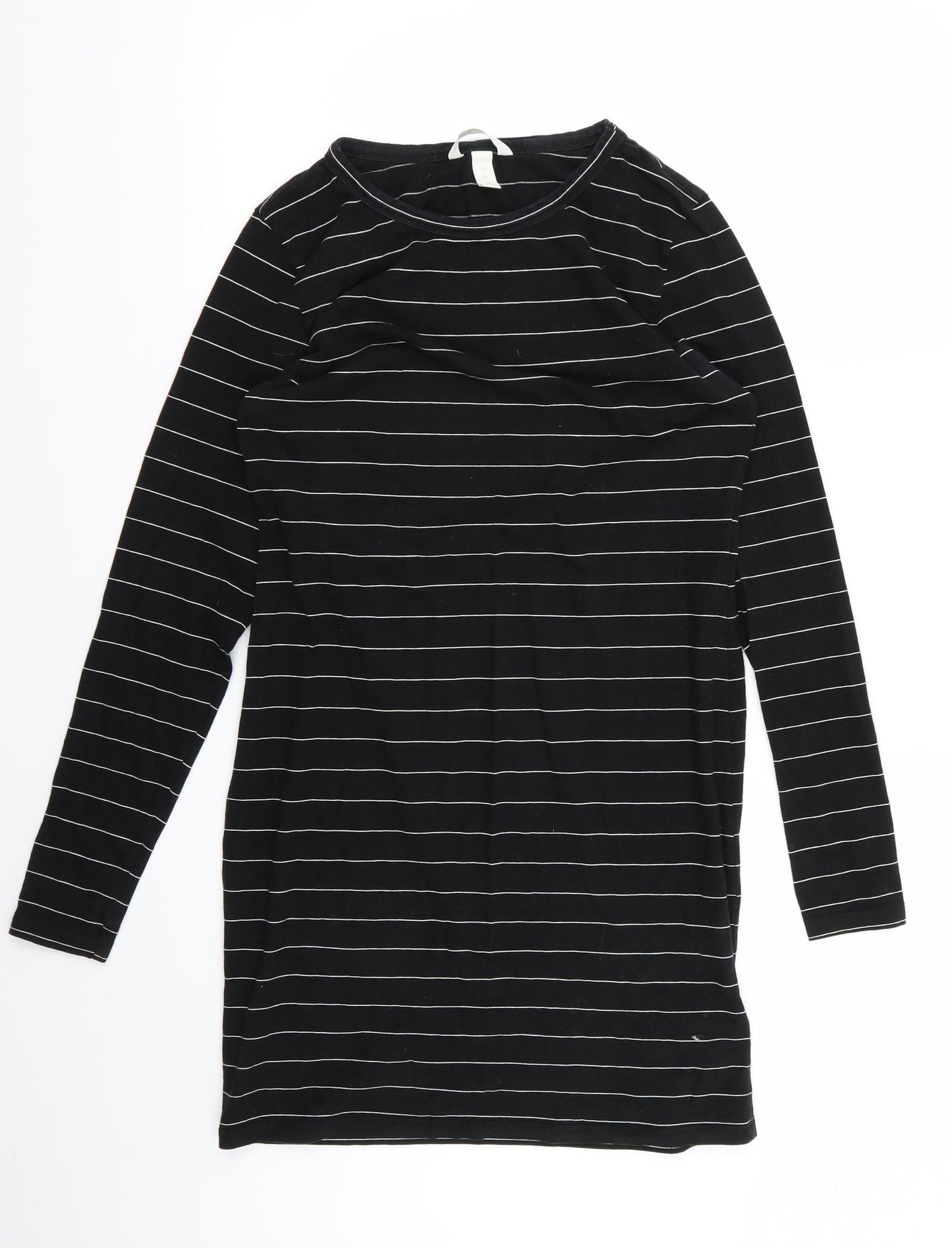H&M Womens Black Striped  T-Shirt Dress  Size M