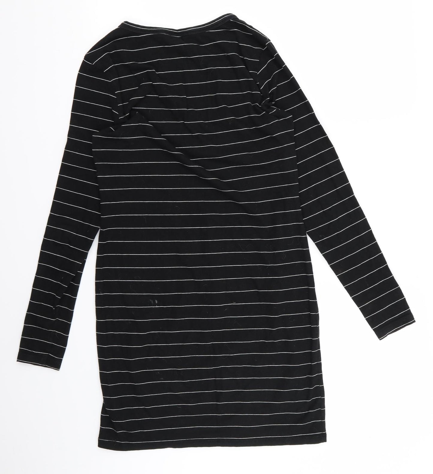 H&M Womens Black Striped  T-Shirt Dress  Size M