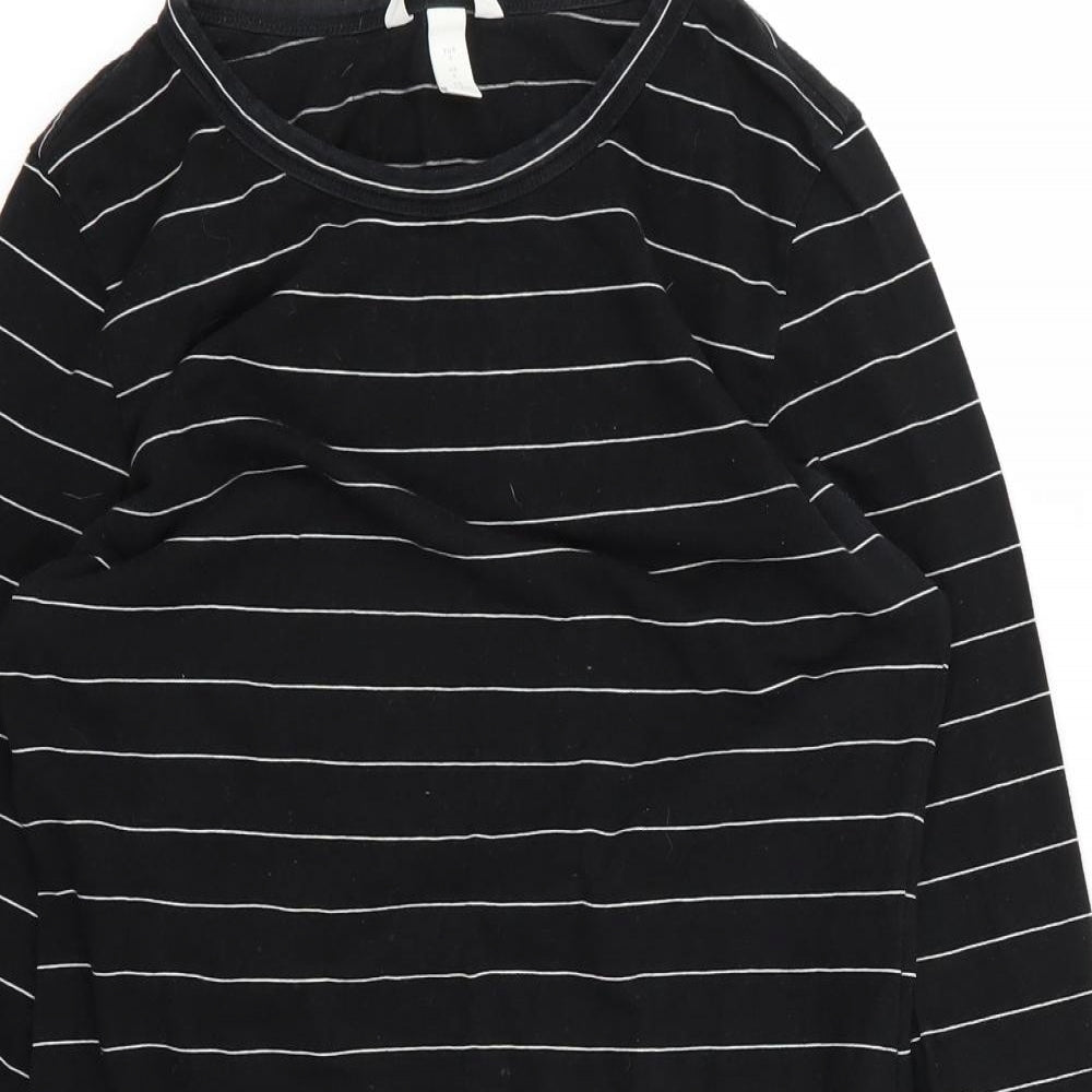 H&M Womens Black Striped  T-Shirt Dress  Size M