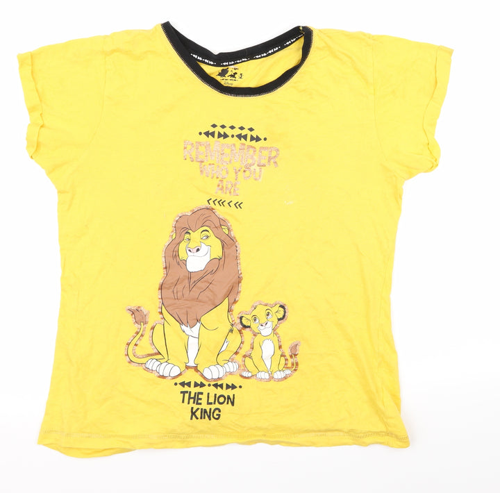 Disney Mens Yellow T-Shirt Size S - the lion king