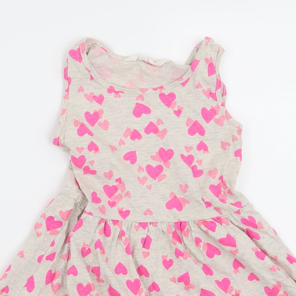 H&M Girls Grey   A-Line  Size 6 Years  - heart