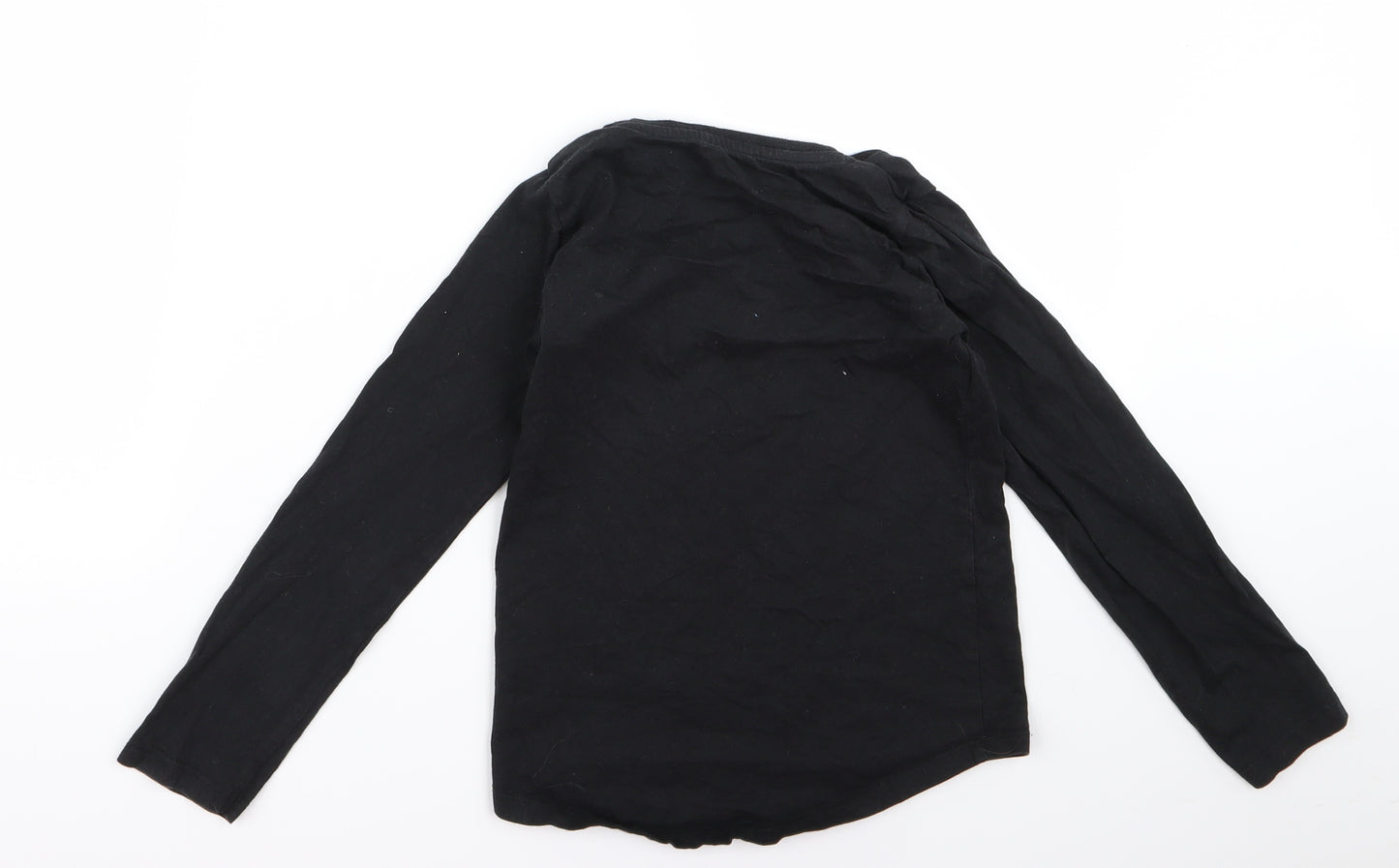 Nutmeg Girls Black   Basic T-Shirt Size 7 Years  - flowers