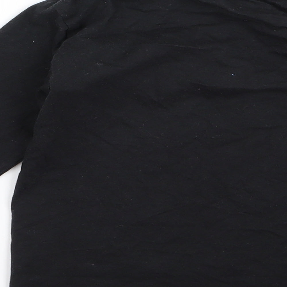 Nutmeg Girls Black   Basic T-Shirt Size 7 Years  - flowers