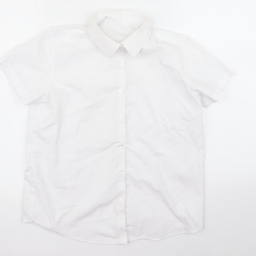 George Girls White  Rayon Basic Button-Up Size 12 Years