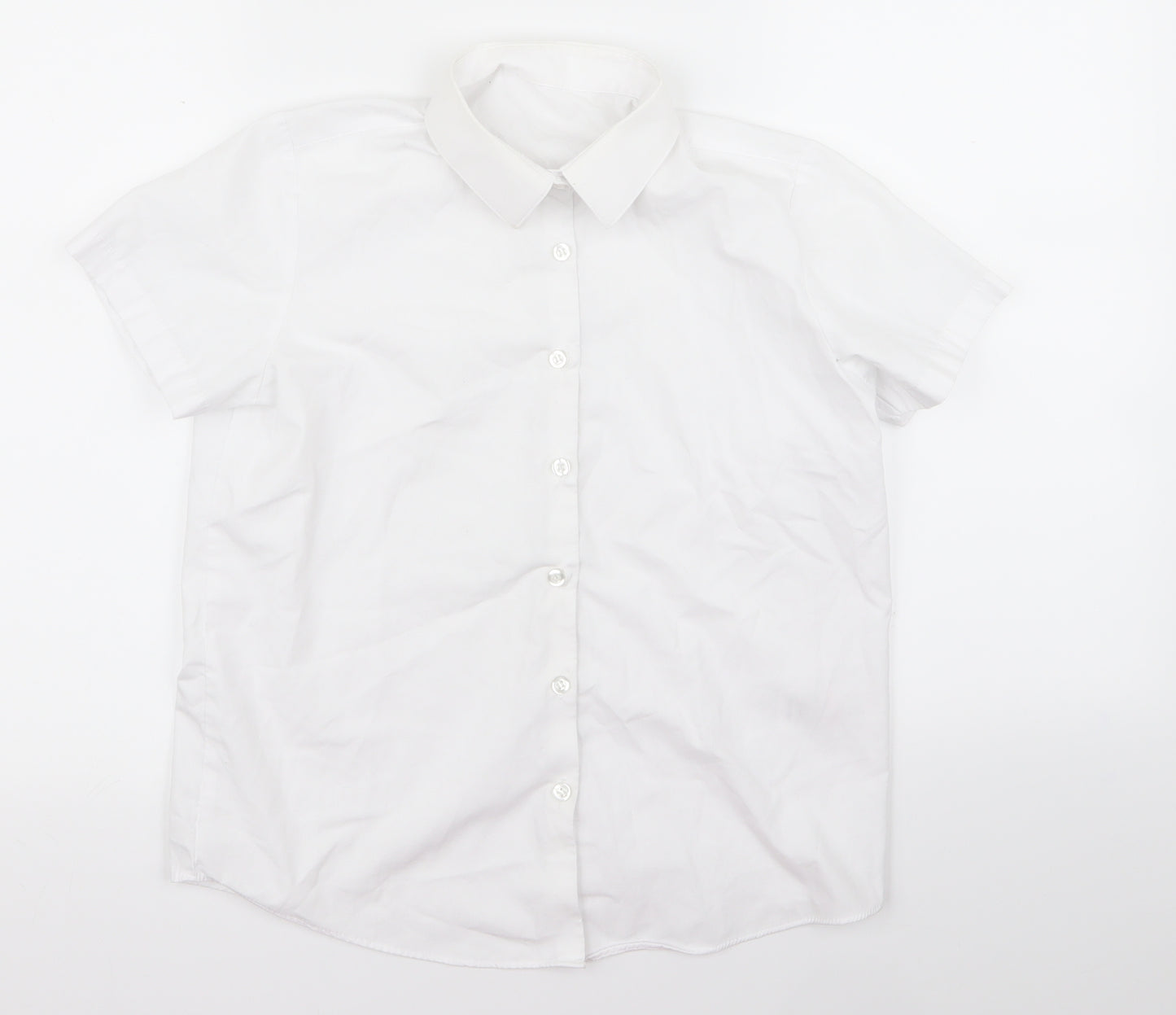 George Girls White  Rayon Basic Button-Up Size 12 Years