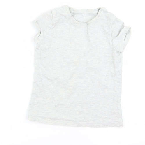 George Girls Grey   Basic T-Shirt Size 6 Years