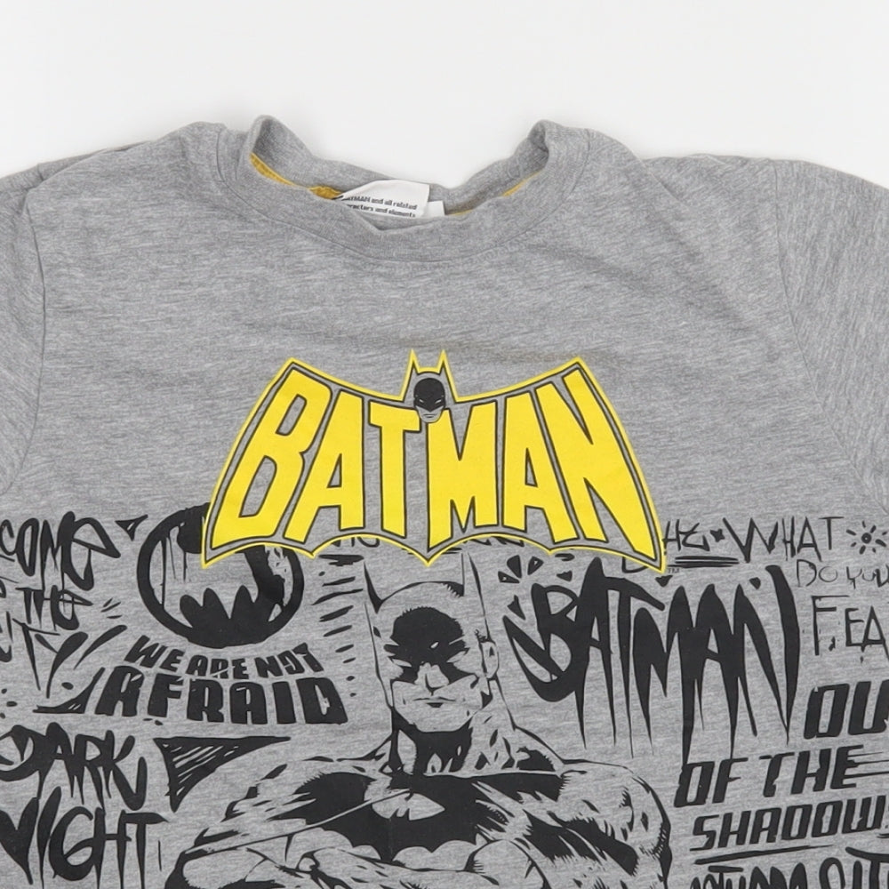 Primark Boys Grey   Basic T-Shirt Size 7-8 Years  - Batman