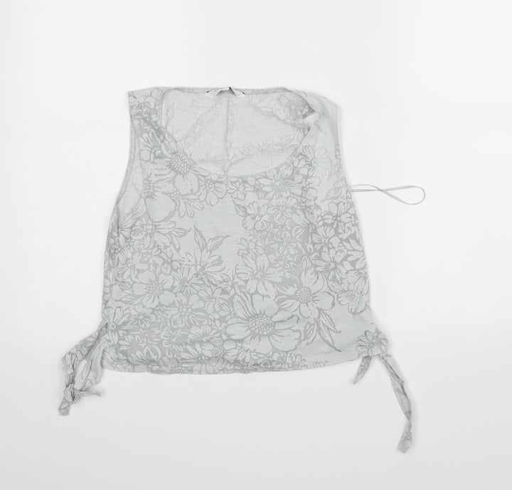 New Look Womens Grey Floral Basic Tank Size 10