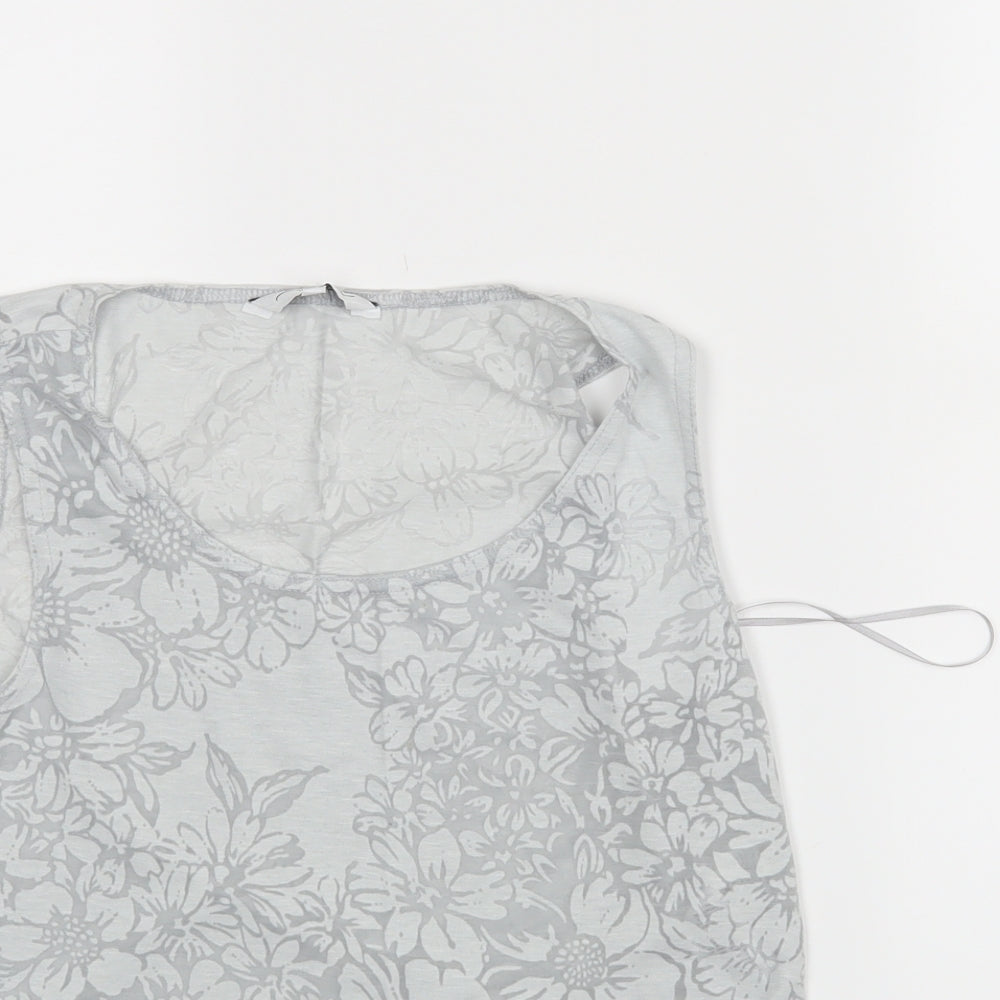 New Look Womens Grey Floral  Basic Tank Size 10