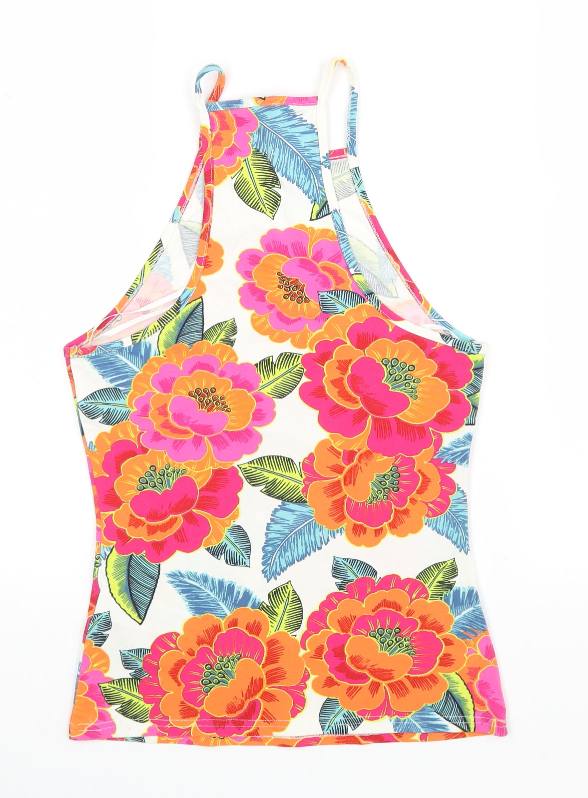 New Look Womens Pink Floral  Basic Tank Size 8