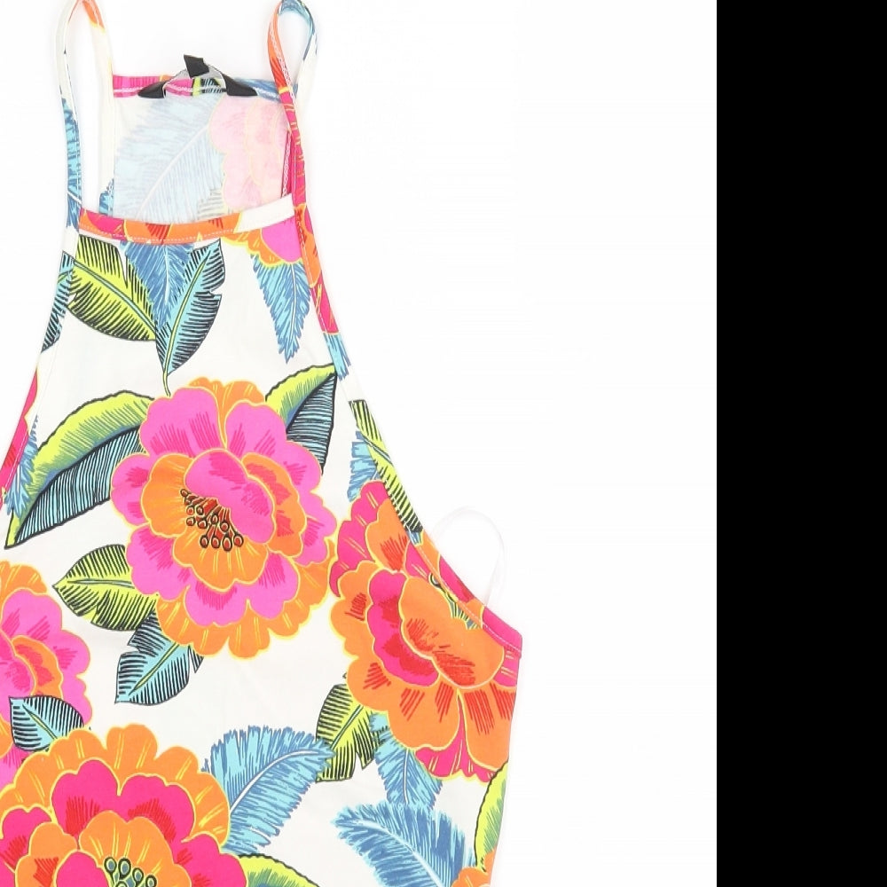 New Look Womens Pink Floral  Basic Tank Size 8