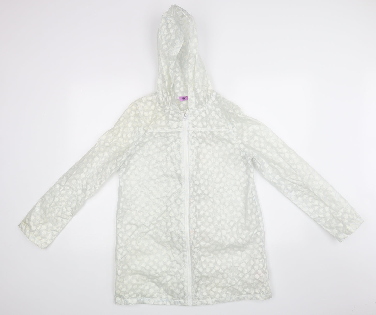 F&F Girls White   Anorak Coat Size 13-14 Years