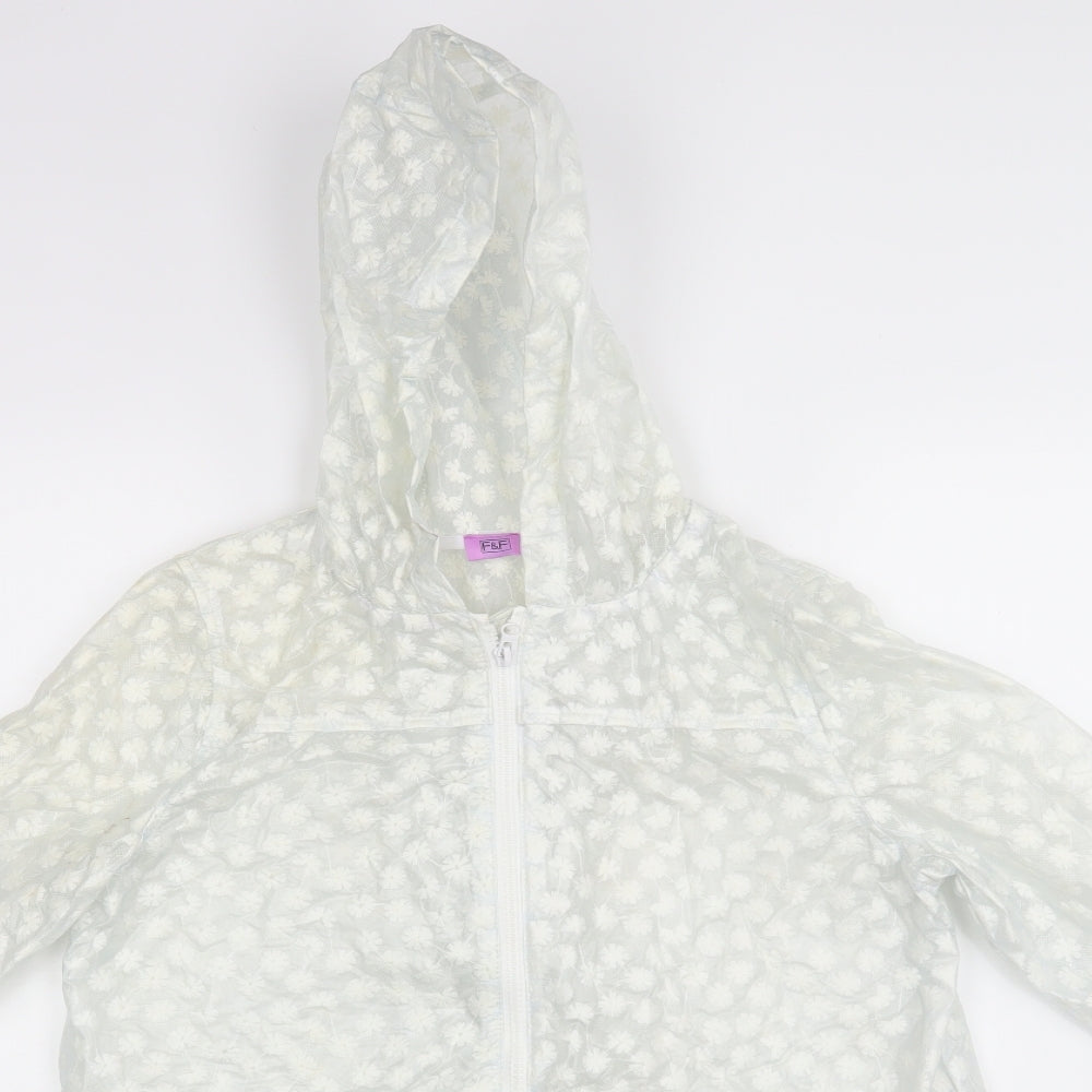 F&F Girls White   Anorak Coat Size 13-14 Years