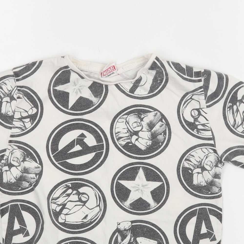 Rebel Boys White   Basic T-Shirt Size 7-8 Years  - Marvel
