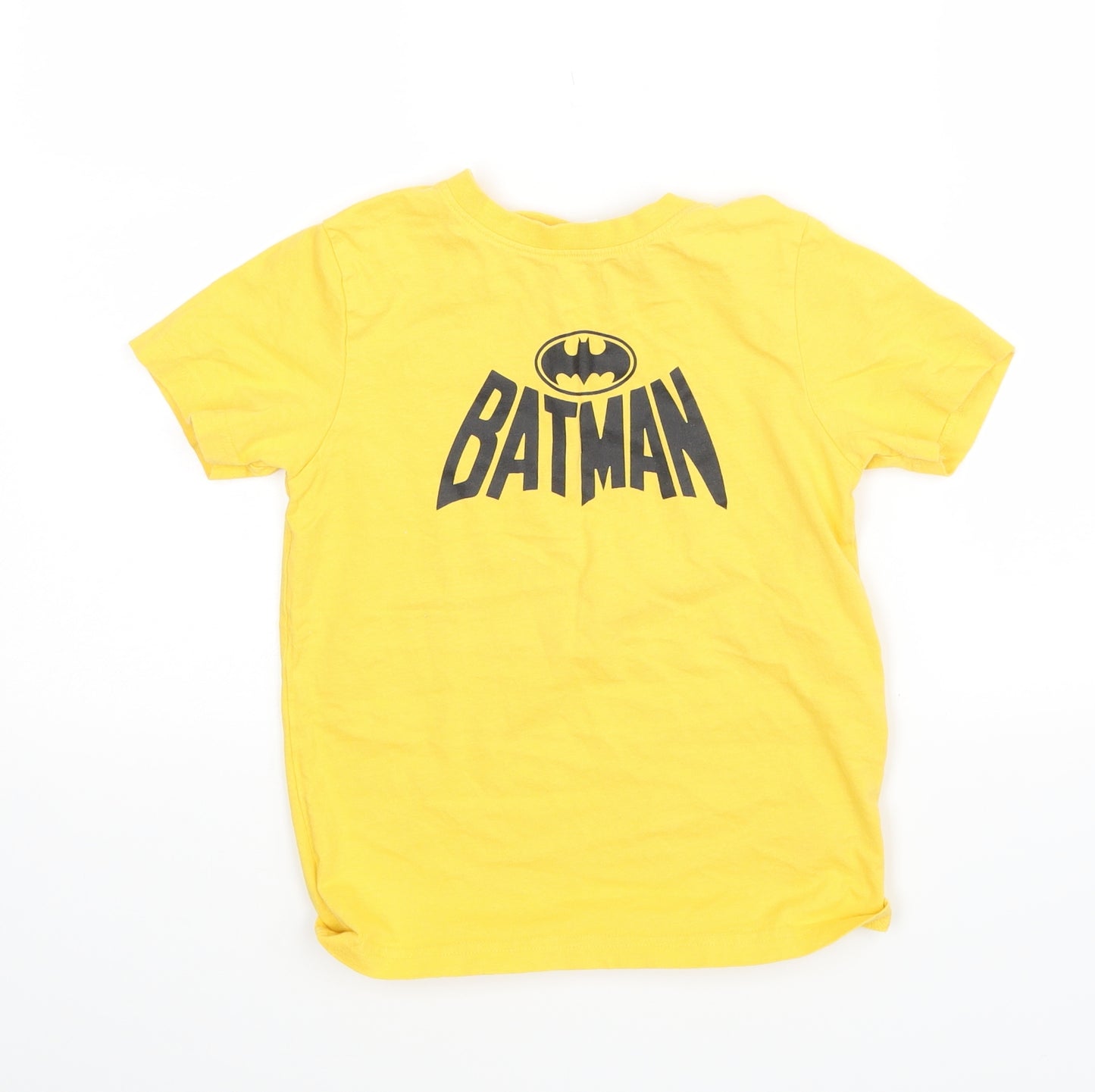 Primark Boys Yellow  Rayon Basic T-Shirt Size 7-8 Years  - Batman