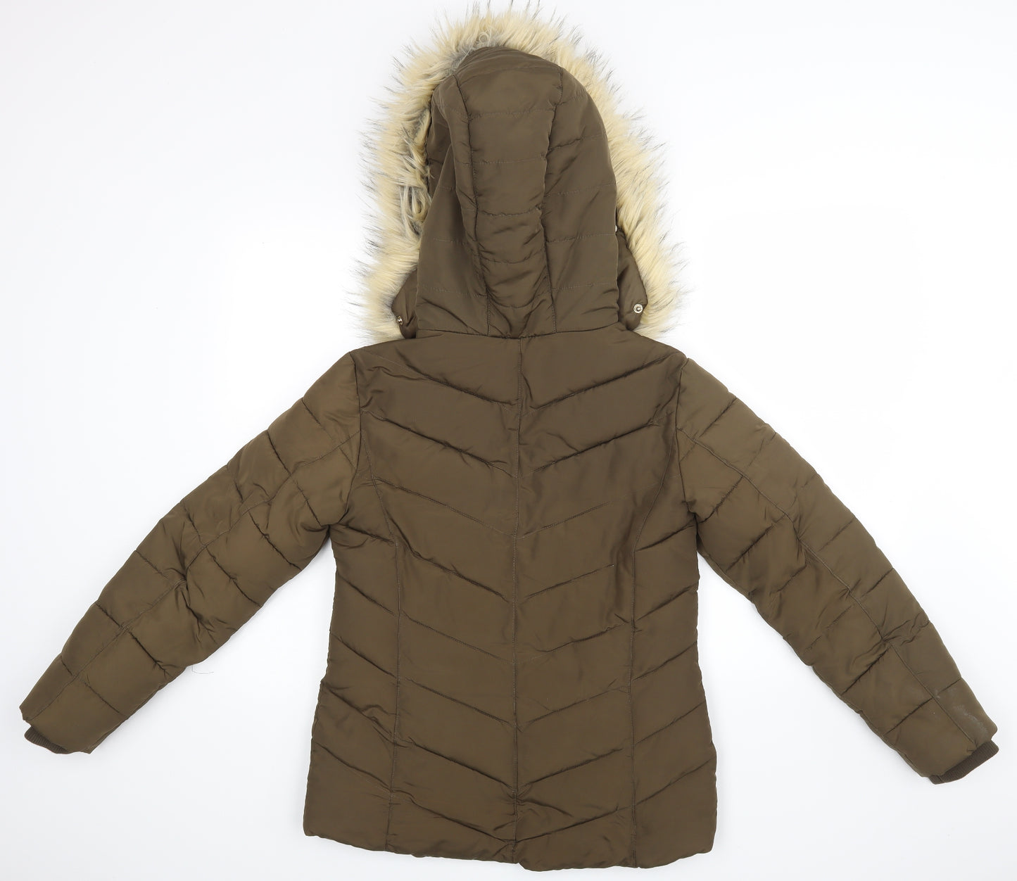 Miss Selfridge Womens Green   Puffer Jacket Coat Size 8