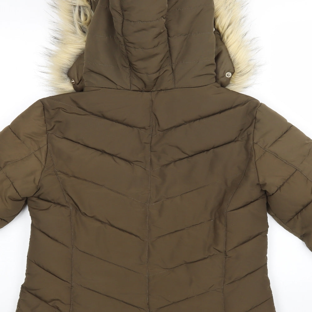 Miss Selfridge Womens Green   Puffer Jacket Coat Size 8