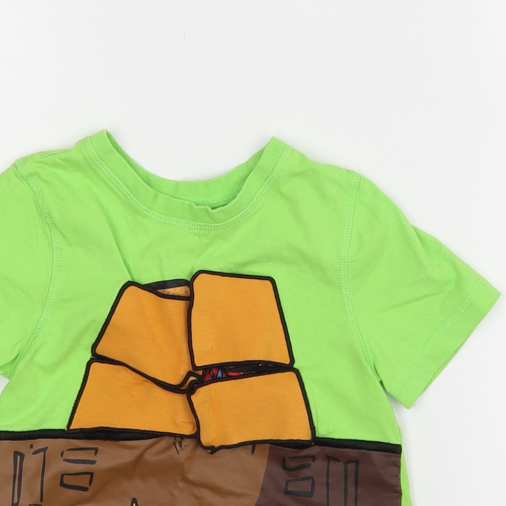 George Boys Green   Basic T-Shirt Size 5-6 Years  - turtles
