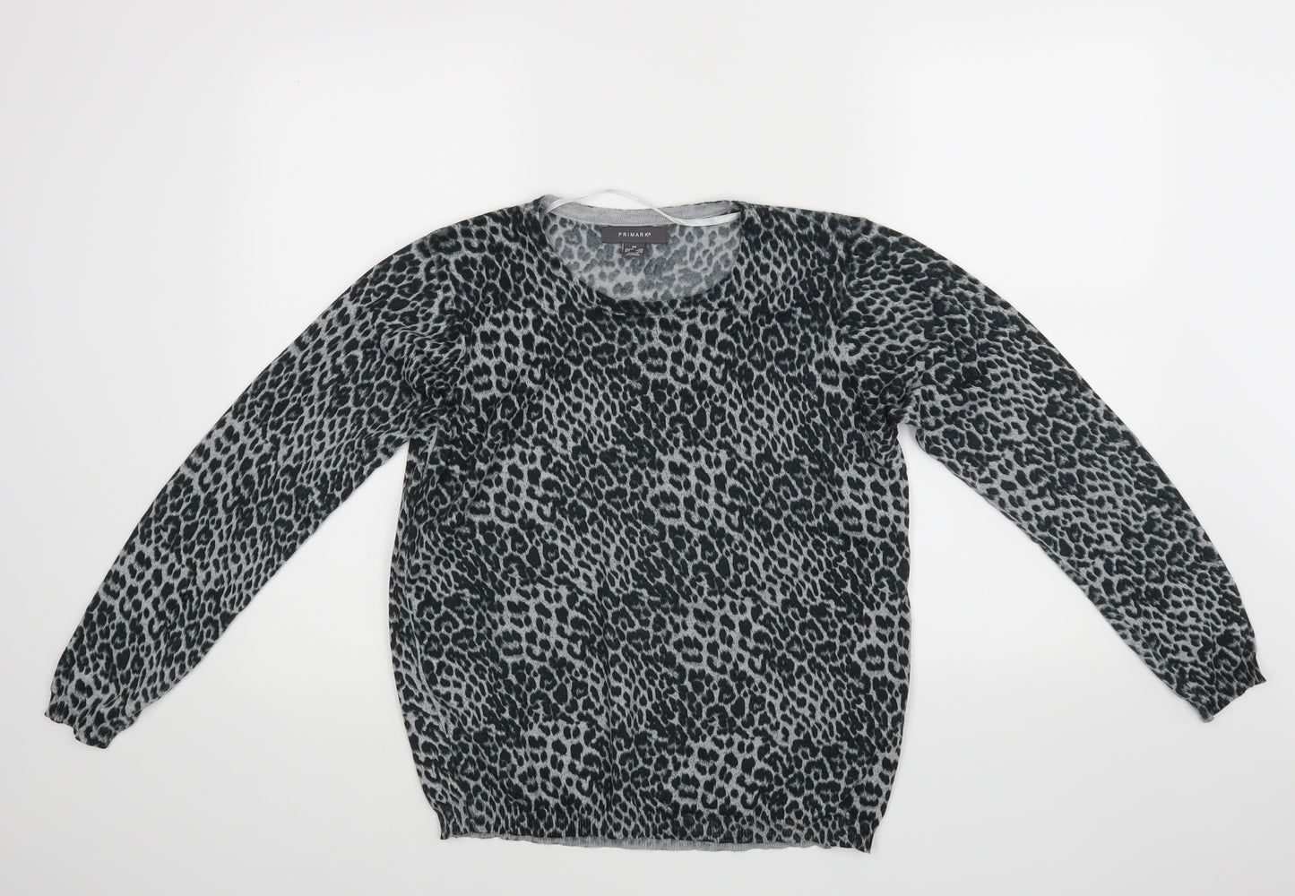 Primark Womens Grey Animal Print  Pullover Jumper Size XS