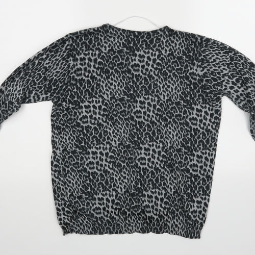 Primark Womens Grey Animal Print  Pullover Jumper Size XS