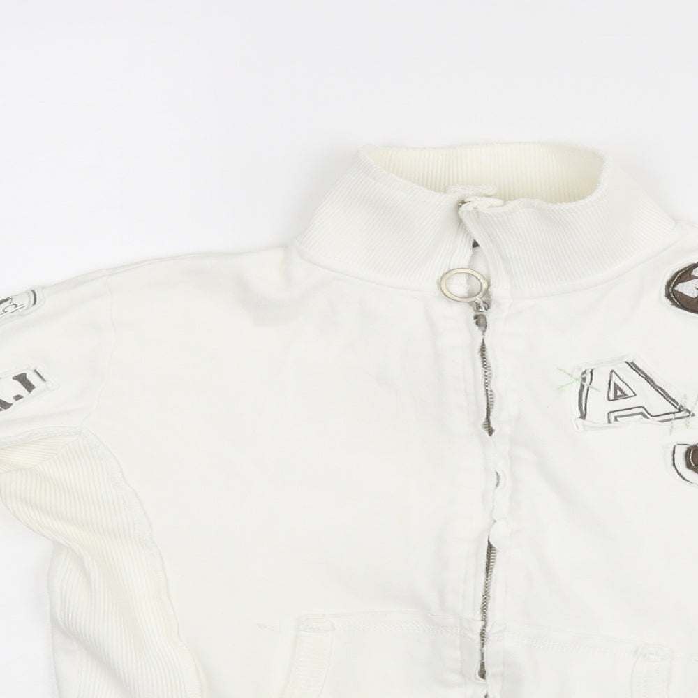 River Island Womens White   Full Zip Jumper Size 10
