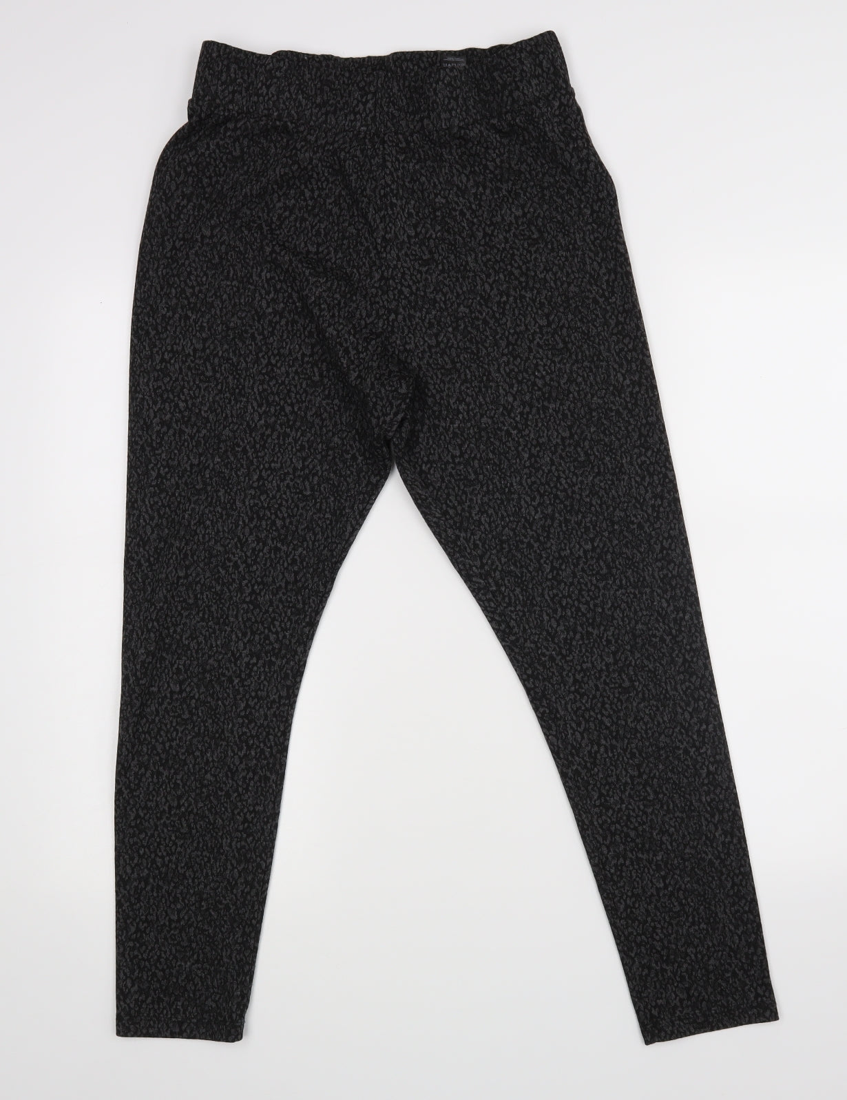 F&F Womens Black Animal Print  Jogger Trousers Size 16 L26 in