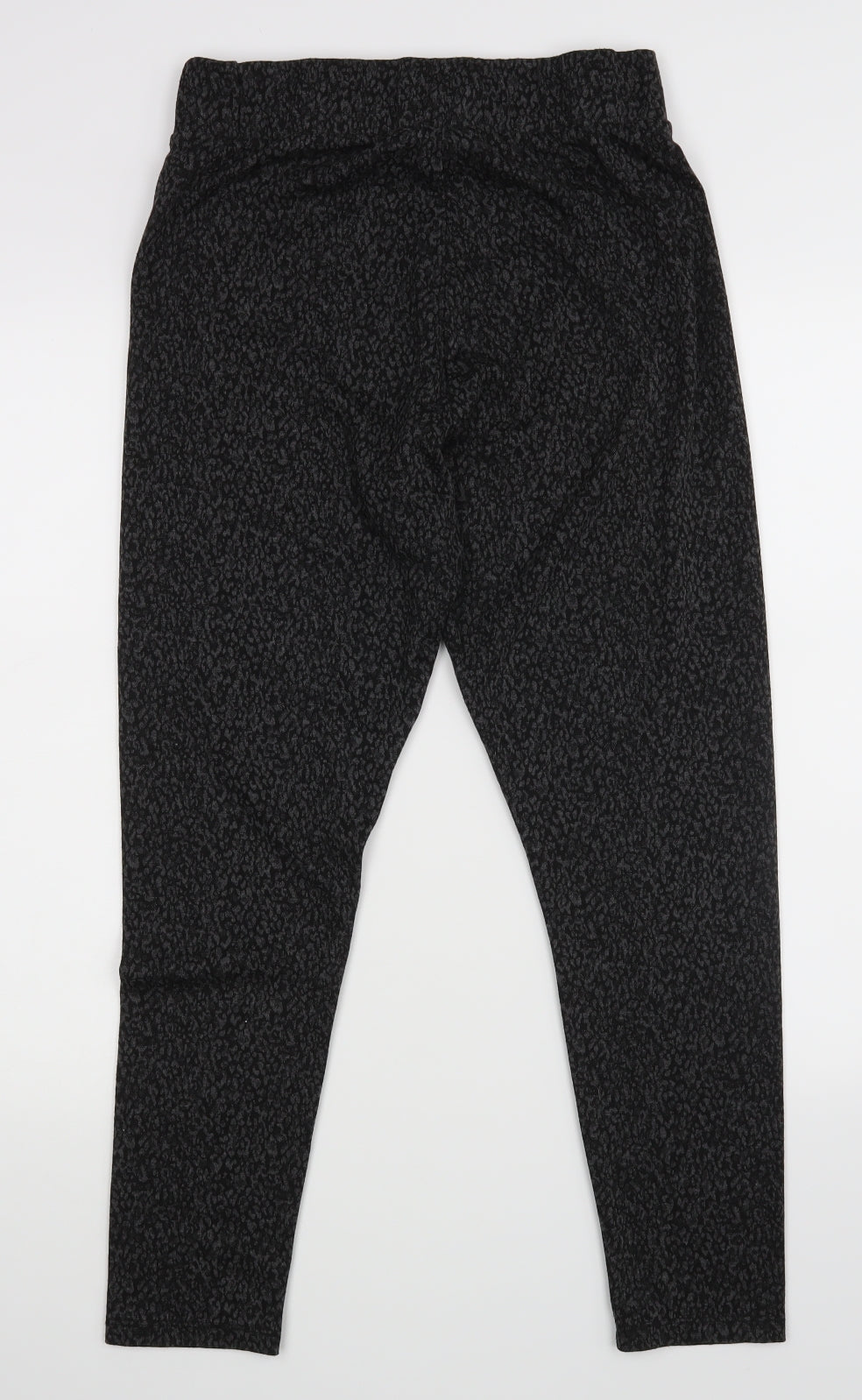 F&F Womens Black Animal Print  Jogger Trousers Size 16 L26 in