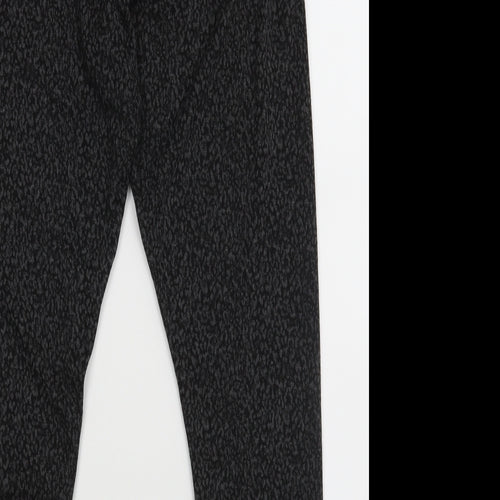 F&F Womens Black Animal Print  Jogger Trousers Size 16 L26 in