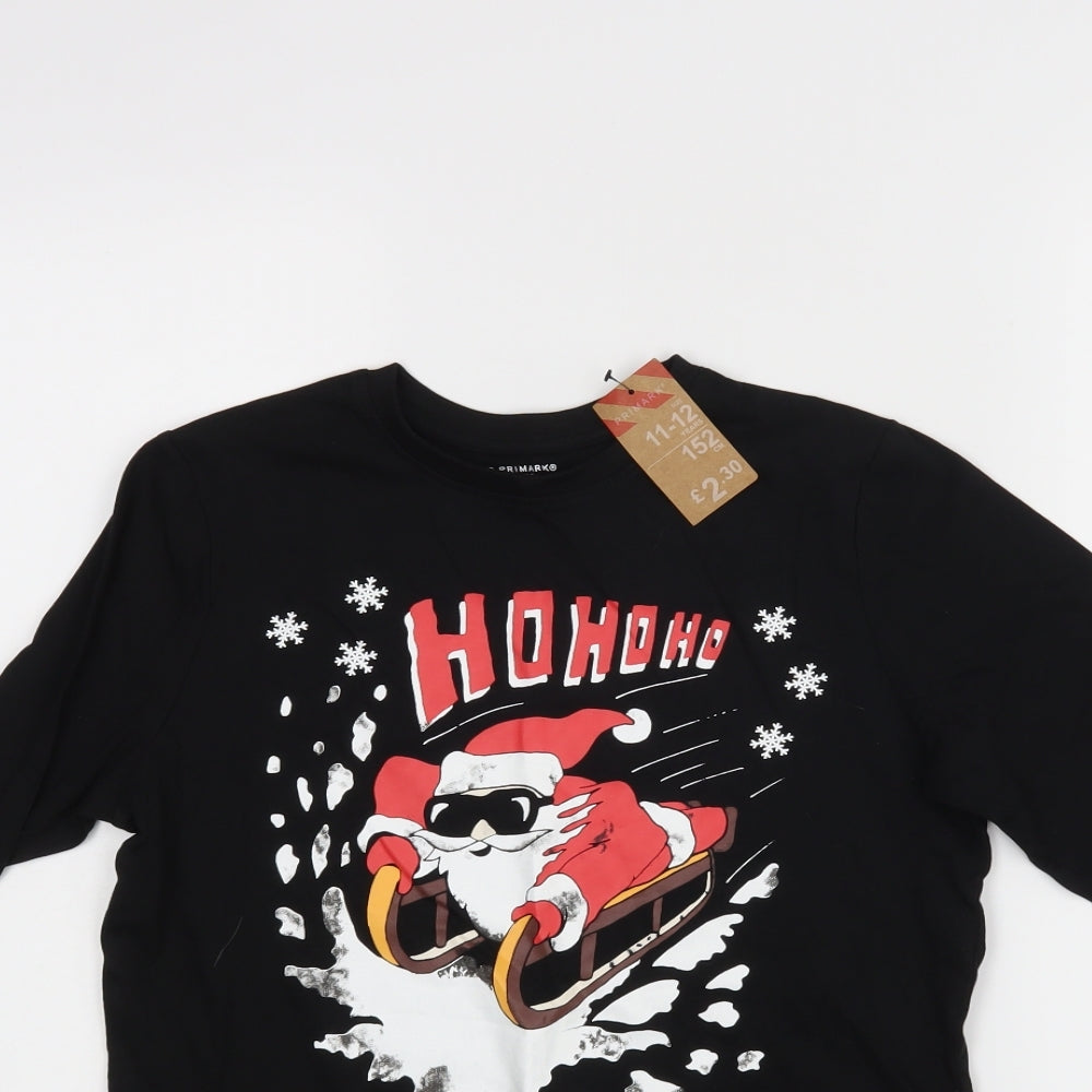 Primark Boys Black   Basic T-Shirt Size 11-12 Years