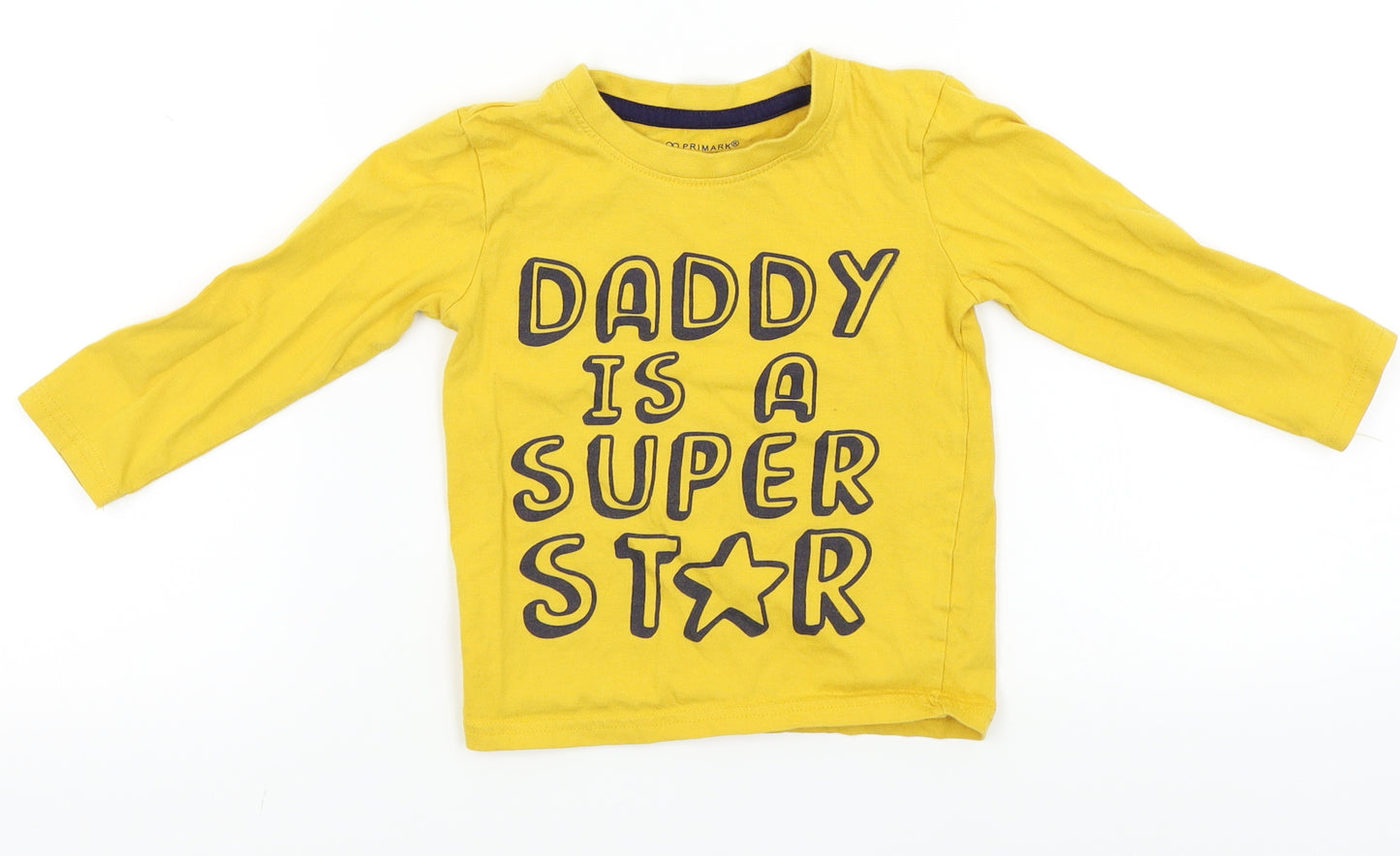 Primark Boys Yellow   Basic T-Shirt Size 18-24 Months