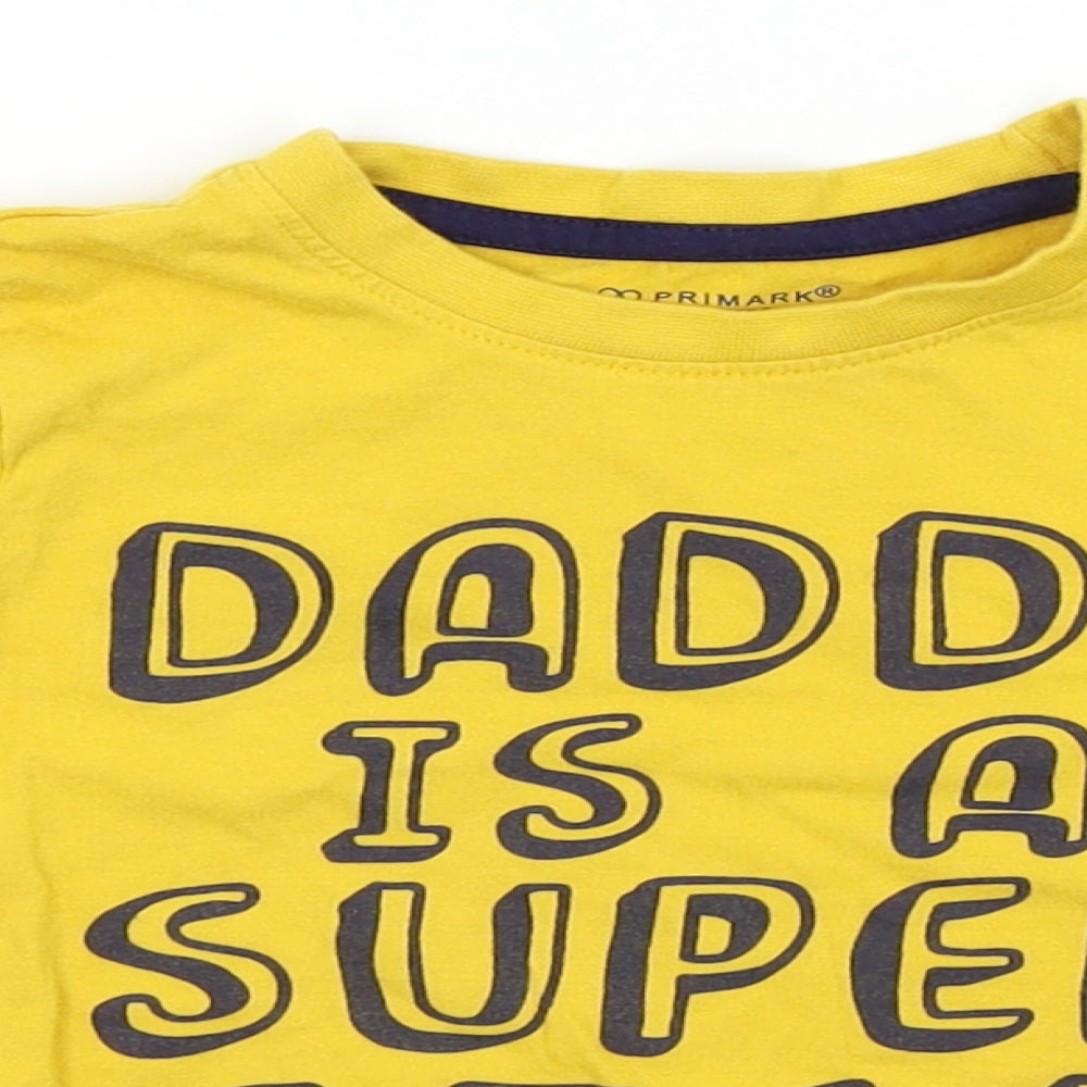 Primark Boys Yellow   Basic T-Shirt Size 18-24 Months
