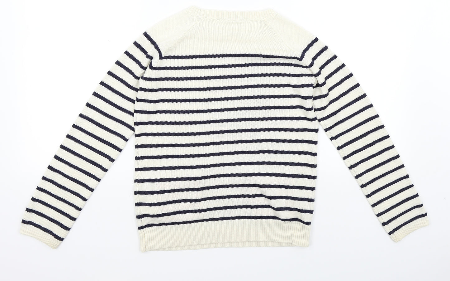 H&M Girls Beige Striped  Pullover Jumper Size 9 Years