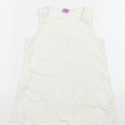 F&F Girls White   Basic T-Shirt Size 7-8 Years