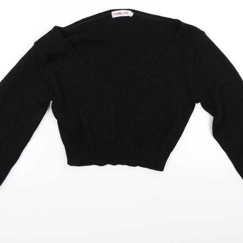 Femme Luxe Womens Black   Pullover Jumper Size M
