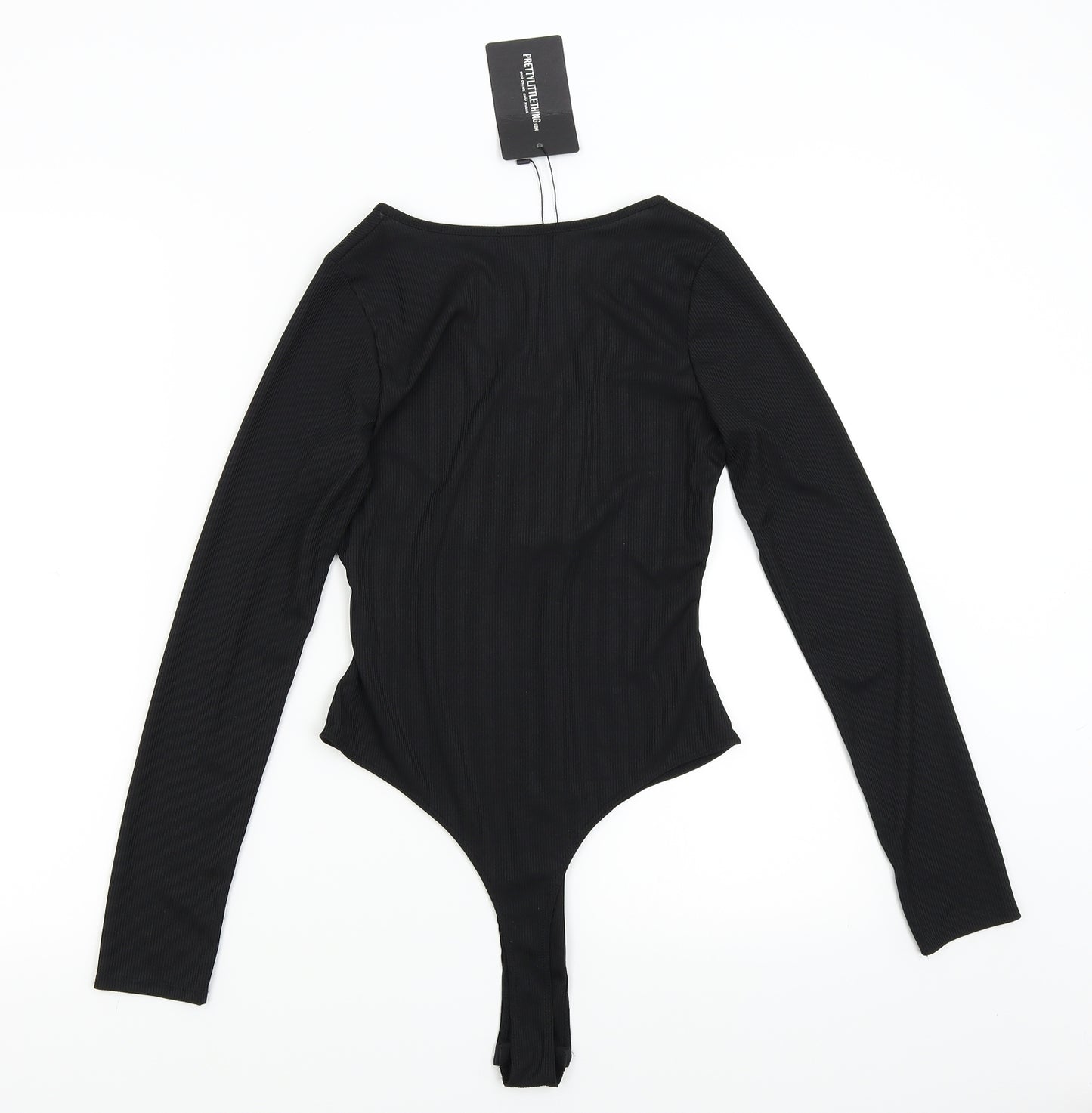 PRETTYLITTLETHING  Womens Black   Wrap T-Shirt Size 8