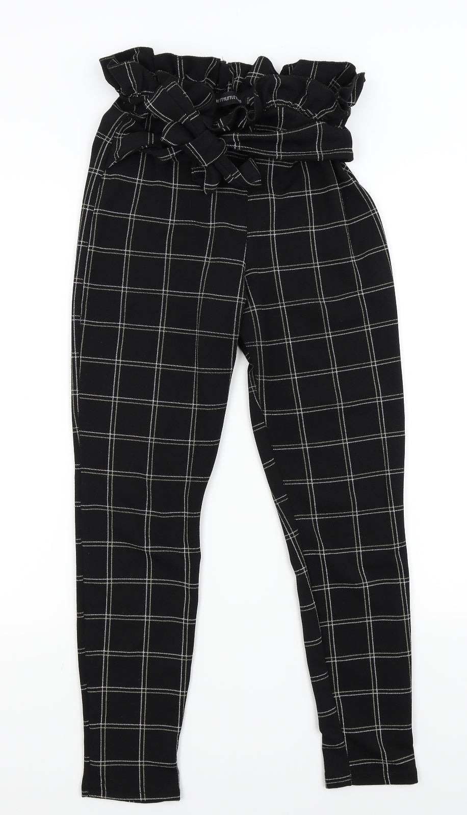 PRETTYLITTLETHING  Womens Black Check  Trousers  Size 8